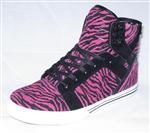 SUPRA MUSKA SKYTOP SHOE IN BLACK AND MAGENTA