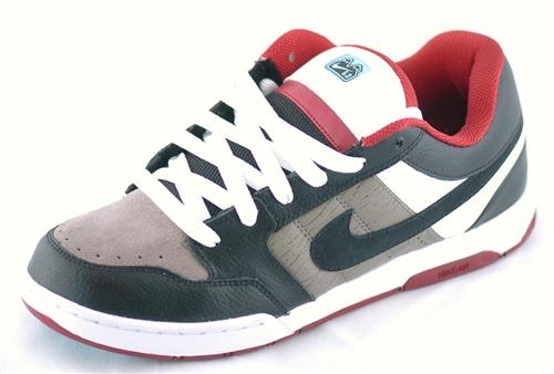 NIKE 6.0 AIR MOGAN SHOE IN SOFT GREY, BLACK AND WHITE