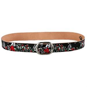 VOLCOM BEN BROUGH (FEATURED ARTIST) LEATHER BELT IN BLACK