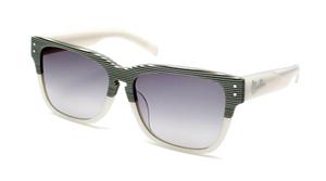 IS DESIGN EYEWEAR MONT ROYAL SUNGLASSES WITH WHITE STRIPE FRAME AND A SMOKE GRADIENT LENS