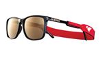 IS DESIGN EYEWEAR BELVEDERE SUNGLASSES WITH BLACK FRAMES AND A GOLD FLASH LENS