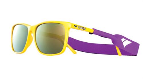 IS DESIGN EYEWEAR BELVEDERE SUNGLASSES WITH YELLOW FRAMES AND A YELLOW FLASH LENS