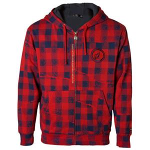 VOLCOM BUFFALO SHERPA HOODED SWEATSHIRT IN RED