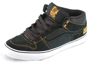 VANS TNT II MID SHOES IN ANTIHERO BLACK AND GOLD