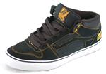 VANS TNT II MID SHOES IN ANTIHERO BLACK AND GOLD