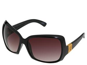 ELECTRIC VELVETEEN SUNGLASSES WITH GLOSS BLACK FRAMES AND A BROWN GRADIENT LENS