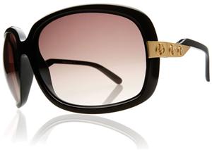 ELECTRIC HIGHTONE SUNGLASSES WITH GLOSS BLACK FRAMES AND A BROWN GRADIENT LENS
