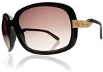 ELECTRIC HIGHTONE SUNGLASSES WITH GLOSS BLACK FRAMES AND A BROWN GRADIENT LENS