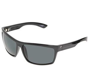 ELECTRIC METER SUNGLASSES WITH GLOSS BLACK FRAMES AND A GREY LENS