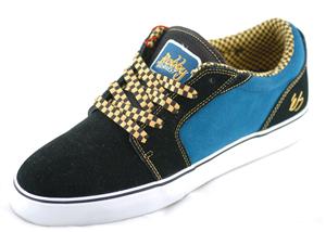 ES FIRST BLOOD SHOE IN BLACK, ROYAL BLUE, AND WHITE