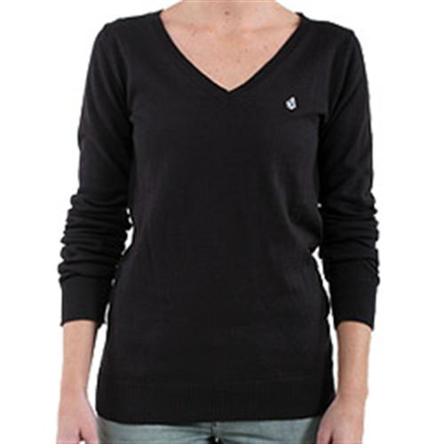 VOLCOM WOMENS STEALING KISSES SWEATER IN BLACK
