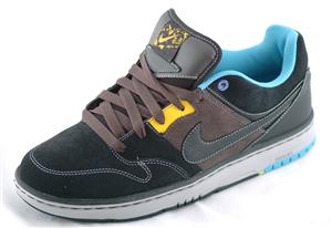 NIKE 6.0 AIR ZOOM CUSH SHOES IN MIDNIGHT FOG, BLACK, AND GOLD