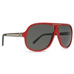 VONZIPPER HOSS SUNGLASSES WITH RED AND BLACK FRAMES AND A VINTAGE GREY LENS