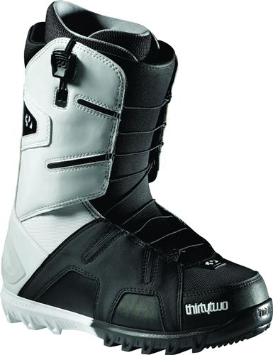 THIRTY TWO (32) LASHED FAST TRACK SNOWBOARD BOOTS IN BLACK, WHITE, AND BLACK
