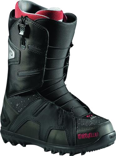 THIRTY TWO (32) WOMENS LASHED FAST TRACK SNOWBOARD BOOTS IN BLACK, PINK, AND GREEN