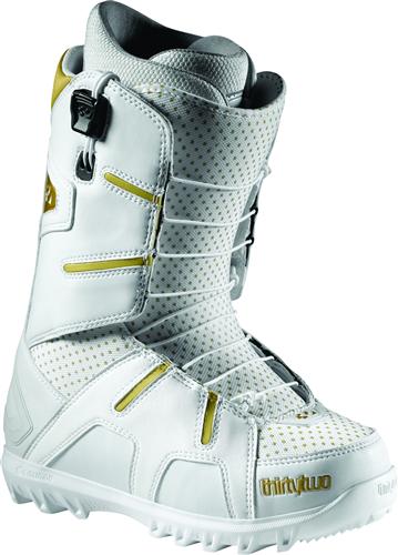 THIRTY TWO (32) WOMENS LASHED FAST TRACK SNOWBOARD BOOTS IN WHITE AND GOLD