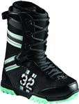 THIRTY TWO (32) WOMENS EXUS SNOWBOARD BOOTS IN BLACK AND MINT