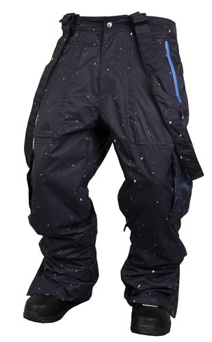 NOMIS SIMON SIGNATURE CARGO SHELL PANT IN BLACK SPLATTER