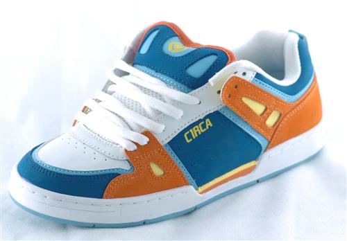 CIRCA ROGUE SHOE IN ROYAL, WHITE, AND ORANGE