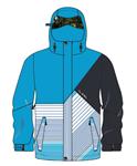 BILLABONG SHARPSHOOTER INSULATED JACKET IN ACID BLUE WITH WHITE, ROYAL AND SHADOW