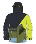 BILLABONG SHARPSHOOTER JACKET IN SHADOW WITH SKY BLUE, LIME AND WHITE