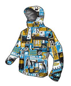 BILLABONG WOLLE JACKET IN CYAN BLUE AND MUSTARD PRINT