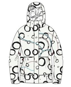 BILLABONG WOMENS TARA-OH JACKET IN WHITE WITH BLACK CIRCLES