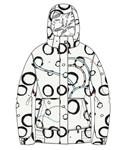 BILLABONG WOMENS TARA-OH JACKET IN WHITE WITH BLACK CIRCLES