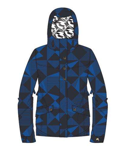 BILLABONG WOMENS LADY JACKET IN BIG GEO PRINT IN ROYAL AND SHADOW