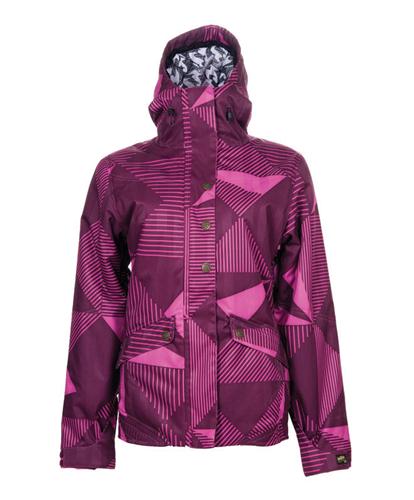 BILLABONG WOMENS LADY JACKET IN BIG GEO PRINT FREESIA ON BAGOTA BERRY