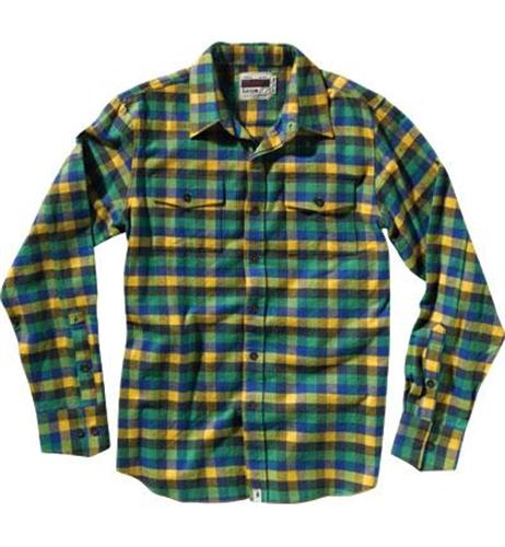 ALTAMONT WHAT IT DO LONGSLEEVE PLAID FLANNEL SHIRT IN YELLOW