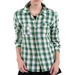 VOLCOM WOMENS LUNA LONG SLEEVE SHIRT IN PINE GREEN