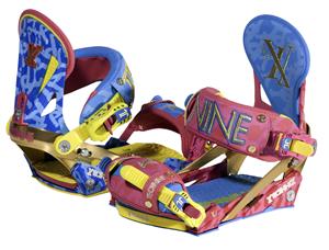 TECHNINE WOMENS IX PRO SERIES SNOWBOARD BINDINGS IN THE BRIGHTS COLORWAY