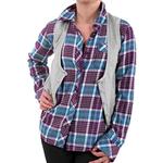 VOLCOM WOMENS NEVERMIND BUTTON UP FLANNEL IN DEEP PURPLE