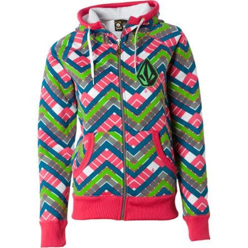 VOLCOM WOMENS ZIG ZAG HYDRO INSULATED FLEECE IN DEEP PINK