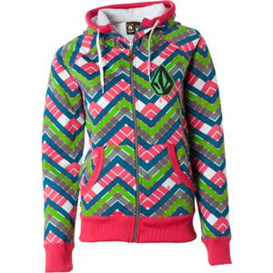 VOLCOM WOMENS ZIG ZAG HYDRO INSULATED FLEECE IN DEEP PINK