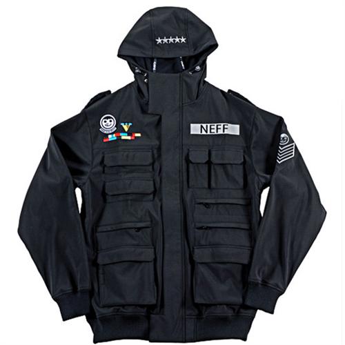 NEFF SARGE SOFTSHELL JACKET IN BLACK