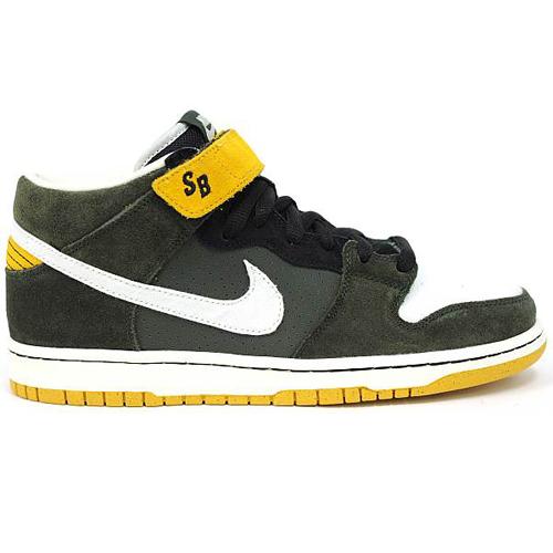 NIKE DUNK MID PRO SB SHOE IN DARK ARMY AND SAIL