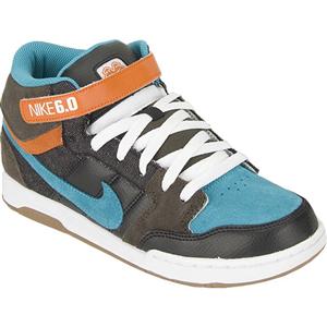 NIKE 6.0 AIR MOGAN MID SHOES IN BLACK, AQUAMARINE AND SABLE GREEN