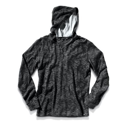 KR3W CURTS LONG SLEEVE HENLEY WITH HOOD IN BLACK