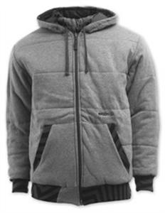 VOLCOM SPACER LINED REVERSIBLE HOODED SWEATSHIRT IN HEATHER GREY