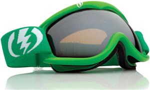 ELECTRIC EG1S SNOW GOGGLES WITH KELLY GREEN FRAMES AND A BRONZE SILVER CHROME LENS