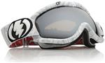 ELECTRIC EG1S SNOW GOGGLES WITH SILVER DEATH CARD FRAMES AND A BRONZE/SILVER CHROME LENS