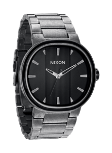 NIXON CAPITAL WATCH ANTIQUE SILVER AND BLACK