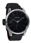 NIXON CHRONICLE WATCH IN ANTIQUE SILVER AND BLACK