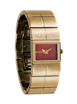 NIXON WOMENS COUGAR WATCH IN ANTIQUE GOLD AND RED