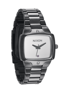 NIXON WOMENS SMALL PLAYER IN GUNMETAL AND WHITE