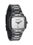 NIXON WOMENS SMALL PLAYER IN GUNMETAL AND WHITE