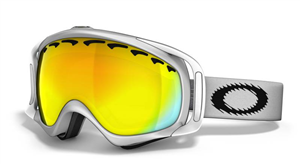 OAKLEY CROWBAR SNOW GOGGLES WITH MATTE WHITE FRAMES AND A FIRE LENS