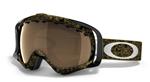 OAKLEY CROWBAR SNOW GOGGLES WITH BLACK GOLD GHOST TEXT FRAMES AND A GOLD IRIDIUM LENS